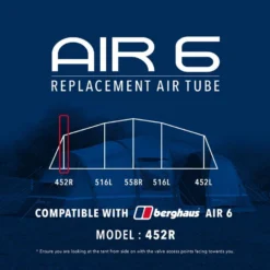Air 6 Replacement Air Tube (Front 452R) -Bell Tent Uk Store go 190070 z