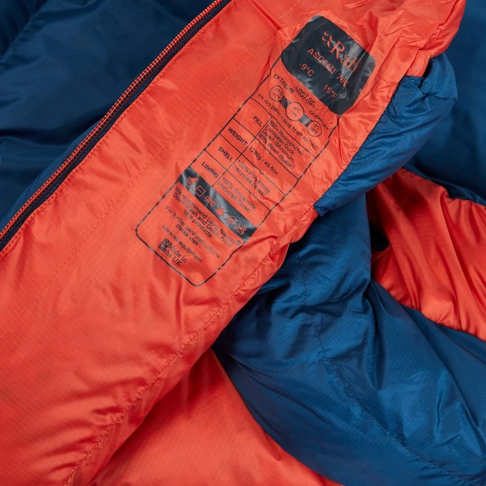 Rab Ascent 700 Hydrophobic Down Sleeping Bag (Left Zip) 7 Rab Ascent 700 Hydrophobic Down Sleeping Bag (Left Zip) - Image 7